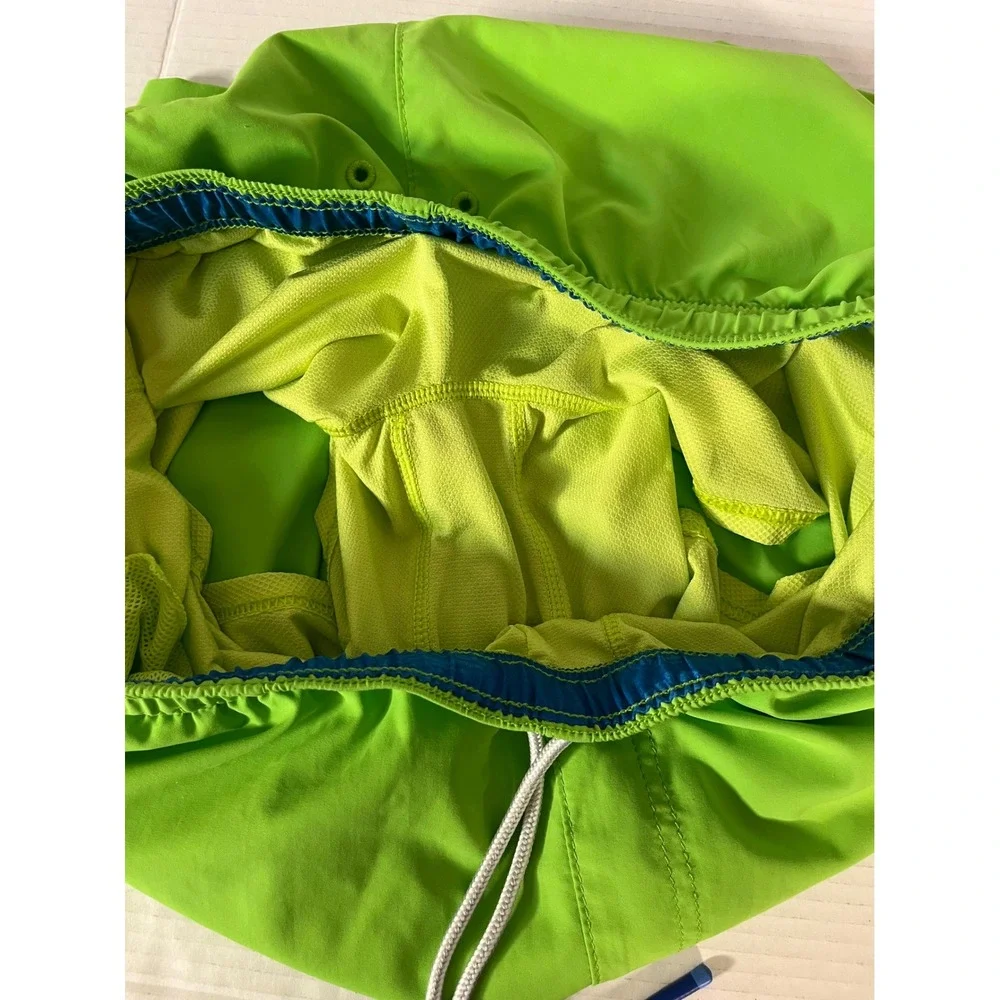 Tommy Bahama Swim Trunks Mens Large Lime Green Marlin Logo Drawstring Mesh Liner